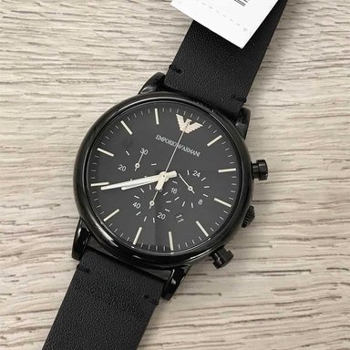 RELOJ EMPORIO ARMANI HOMBRE ANÁLOGO AR1918 LUIGI FECHA CRONOMETRO ACERO INOXIDABLE CUERO NEGRO - 2