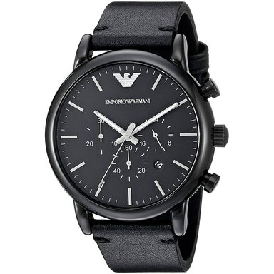 RELOJ EMPORIO ARMANI HOMBRE ANÁLOGO AR1918 LUIGI FECHA CRONOMETRO ACERO INOXIDABLE CUERO NEGRO - 3