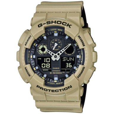 RELOJ CASIO HOMBRE ANÁLOGO DIGITAL GA100L-8A G-SHOCK LUZ LED RESINA BEIGE MILITAR