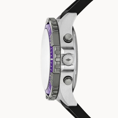 RELOJ FOSSIL HOMBRE ANÁLOGO DIGITAL FS5882 GARRETT LUZ FONDO ACERO INOXDIABLE CORREA SILICONA NEGRO - 3