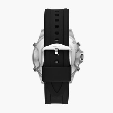 RELOJ FOSSIL HOMBRE ANÁLOGO DIGITAL FS5882 GARRETT LUZ FONDO ACERO INOXDIABLE CORREA SILICONA NEGRO - 4