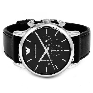 RELOJ EMPORIO ARMANI HOMBRE ANÁLOGO AR1733 LUIGI FECHA CRONOMETRO CORREA CUERO Y DIAL NEGRO - 2
