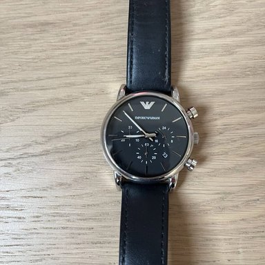 RELOJ EMPORIO ARMANI HOMBRE ANÁLOGO AR1733 LUIGI FECHA CRONOMETRO CORREA CUERO Y DIAL NEGRO - 4