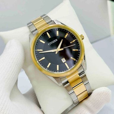 RELOJ CITIZEN BI1034-52E ANÁLOGO PARA HOMBRE FECHA ACERO INOXDIABLE PLATEADO DORADO DIAL NEGRO - 2