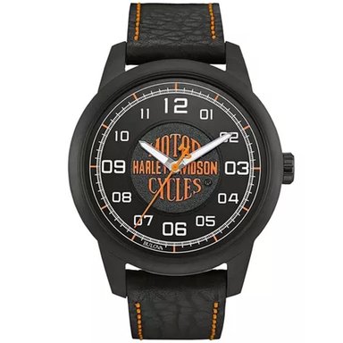 RELOJ BULOVA HARLEY DAVIDSON 78A116  EDICION LIMITADA ACERO INOXIDABLE NEGRO CORREA CUERO NEGRO