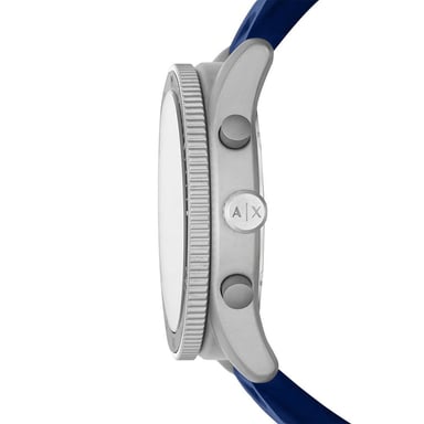 RELOJ ARMANI EXCHANGE ENZO AX1838 ANÁLOGO HOMBRE FECHA CRONÓMETRO CORREA DE SILICONA AZUL DIAL PLATEADO - 3