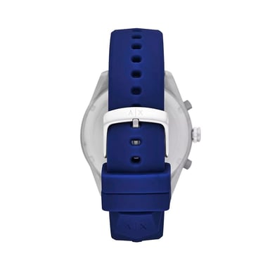 RELOJ ARMANI EXCHANGE ENZO AX1838 ANÁLOGO HOMBRE FECHA CRONÓMETRO CORREA DE SILICONA AZUL DIAL PLATEADO - 5