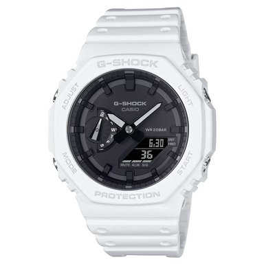 RELOJ CASIO G-SHOCK CARBON CORE GA2100-7A DIGITAL ANÁLOGO LUZ LED ACUÁTICO RESINA BLANCO