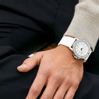 RELOJ ARMANI EXCHANGE LEONARDO AX1850 ANÁLOGO HOMBRE ACERO INOXIDABLE CORREA DE SILICONA BLANCO - 3