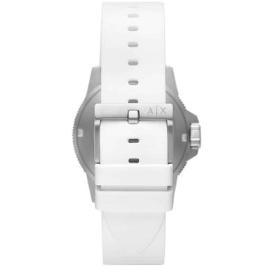RELOJ ARMANI EXCHANGE LEONARDO AX1850 ANÁLOGO HOMBRE ACERO INOXIDABLE CORREA DE SILICONA BLANCO - 6