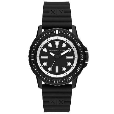 RELOJ ARMANI EXCHANGE LEONARDO AX1852 ANÁLOGO HOMBRE ACERO INOXIDABLE CORREA DE SILICONA NEGRO