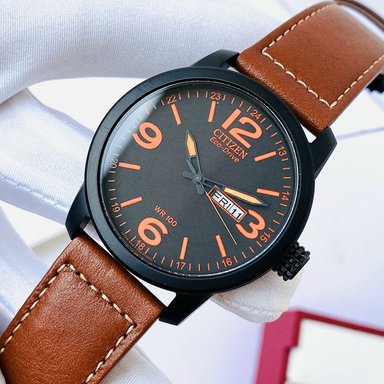 RELOJ CITIZEN ECO DRIVE BM8475-26E SOLAR ANÁLOGO HOMBRE FECHA ACERO INOXIDABLE CORREA DE CUERO MARRÓN - 2