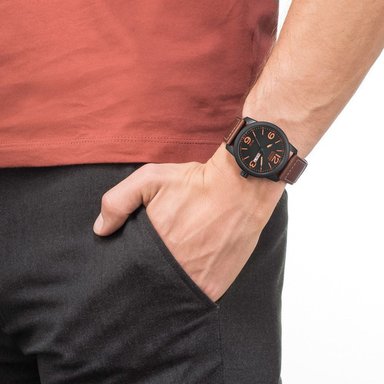 RELOJ CITIZEN ECO DRIVE BM8475-26E SOLAR ANÁLOGO HOMBRE FECHA ACERO INOXIDABLE CORREA DE CUERO MARRÓN - 4