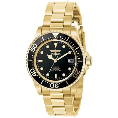 RELOJ INVICTA PRO DIVER 8929OB AUTOMÁTICO PARA HOMBRE FECHA ACERO INOXIDABLE DORADO DIAL NEGRO