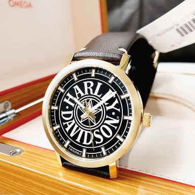 RELOJ BULOVA HARLEY DAVIDSON 77A100 EDICION LIMITADA ACERO INOXIDABLE DORADO CORREA CUERO MARRÓN - 3