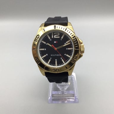 RELOJ TOMMY HILFIGER 1791662 HOMBRE ACERO INOXIDABLE DORADO CORREA SILICONA NEGRO - 4