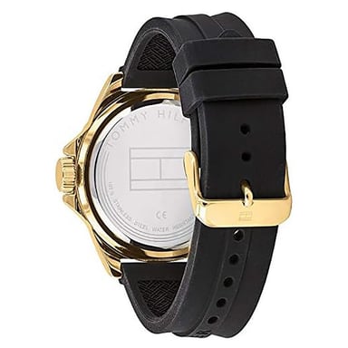 RELOJ TOMMY HILFIGER 1791662 HOMBRE ACERO INOXIDABLE DORADO CORREA SILICONA NEGRO - 6