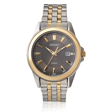 RELOJ SEIKO SGEG90 PARA HOMBRE FECHA ACERO INOXIDABLE PLATEADO DORADO DIAL GRIS - 2