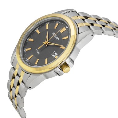 RELOJ SEIKO SGEG90 PARA HOMBRE FECHA ACERO INOXIDABLE PLATEADO DORADO DIAL GRIS - 3