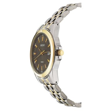 RELOJ SEIKO SGEG90 PARA HOMBRE FECHA ACERO INOXIDABLE PLATEADO DORADO DIAL GRIS - 4