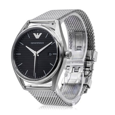 RELOJ EMPORIO ARMANI MATTEO AR80055 HOMBRE FECHA SET 3 CORREAS ACERO INOXIDABLE CUERO Y SILICONA - 3