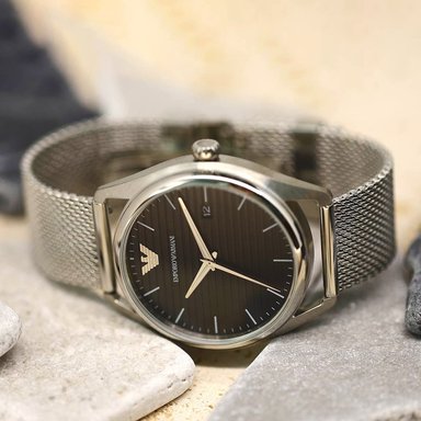 RELOJ EMPORIO ARMANI MATTEO AR80055 HOMBRE FECHA SET 3 CORREAS ACERO INOXIDABLE CUERO Y SILICONA - 4