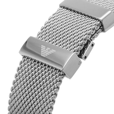 RELOJ EMPORIO ARMANI MATTEO AR80055 HOMBRE FECHA SET 3 CORREAS ACERO INOXIDABLE CUERO Y SILICONA - 6