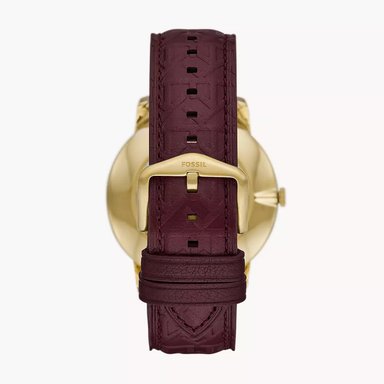 RELOJ FOSSIL MINIMALIST FS5886 ULTRA DELGADO HOMBRE CORREA CUERO GUINDA DIAL DORADO - 5
