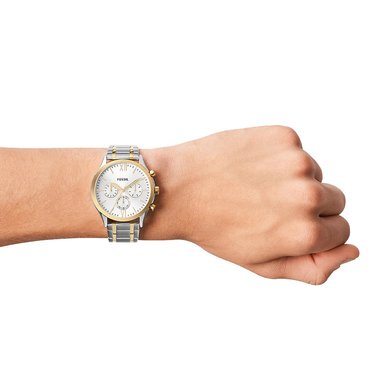 RELOJ FOSSIL FENMORE BQ2698 MULTIFUNCIONAL PARA HOMBRE ACERO INOXIDABLE PLATEADO DORADO - 4