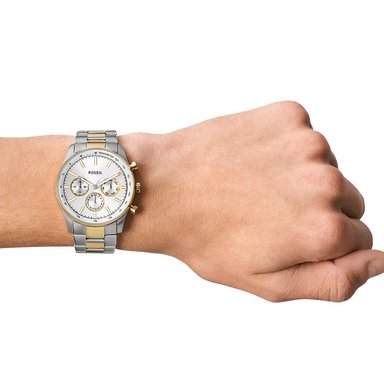 RELOJ FOSSIL SULLIVAN BQ2693 MULTIFUNCIONAL PARA HOMBRE ACERO INOXIDABLE PLATEADO DORADO - 4