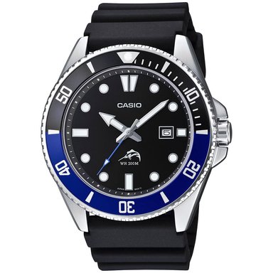 RELOJ HOMBRE ANÁLOGO CASIO DURO MARLIN MDV-106B-1A1V FECHA ACUÁTICO CORREA DE RESINA DIAL NEGRO