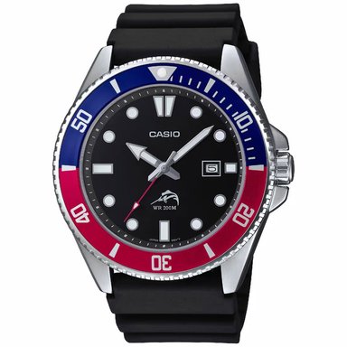 RELOJ HOMBRE ANÁLOGO CASIO DURO MARLIN MDV-106B-1A2V FECHA ACUÁTICO CORREA DE RESINA Y DIAL NEGRO - 1