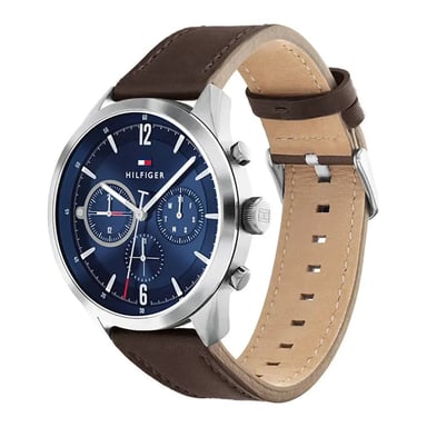 RELOJ HOMBRE ANÁLOGO TOMMY HILFIGER MATTHEW 1791940 MULTIFUNCIONAL CORREA CUERO MARRON DIAL AZUL - 2
