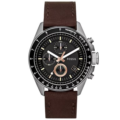 RELOJ HOMBRE ANÁLOGO FOSSIL DECKER CH2885 FECHA CRONOMETRO CORREA DE CUERO MARRON