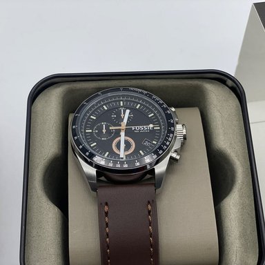 RELOJ HOMBRE ANÁLOGO FOSSIL DECKER CH2885 FECHA CRONOMETRO CORREA DE CUERO MARRON - 3