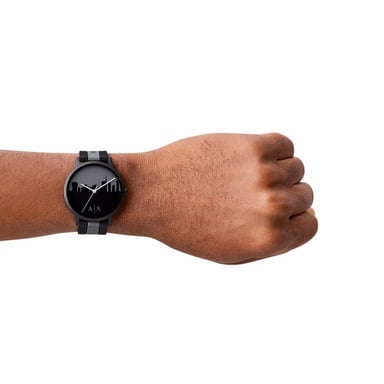 RELOJ HOMBRE ANÁLOGO ARMANI EXCHANGE CAYDE AX2742 CORREA DE SILICONA NEGRO GRIS - 3