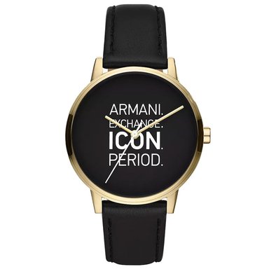 RELOJ HOMBRE ANÁLOGO ARMANI EXCHANGE CAYDE AX2741 ACERO INOXIDABLE DORADO CORREA DE CUERO NEGRO