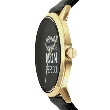 RELOJ HOMBRE ANÁLOGO ARMANI EXCHANGE CAYDE AX2741 ACERO INOXIDABLE DORADO CORREA DE CUERO NEGRO - 3