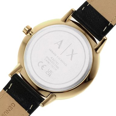 RELOJ HOMBRE ANÁLOGO ARMANI EXCHANGE CAYDE AX2741 ACERO INOXIDABLE DORADO CORREA DE CUERO NEGRO - 5