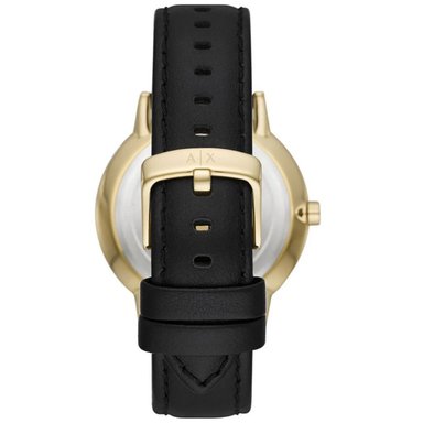 RELOJ HOMBRE ANÁLOGO ARMANI EXCHANGE CAYDE AX2741 ACERO INOXIDABLE DORADO CORREA DE CUERO NEGRO - 6