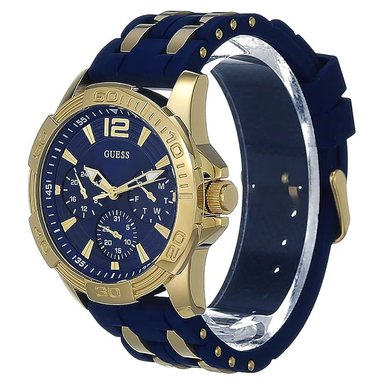 RELOJ HOMBRE ANÁLOGO GUESS OASIS U0366G6 MULTIFUNCIONAL ACERO DORADO CORREA SILICONA AZUL - 2