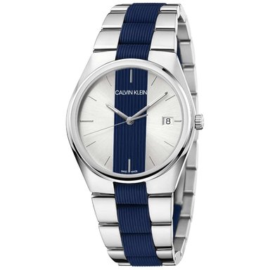 RELOJ HOMBRE ANÁLOGO CALVIN KLEIN CONTRAST K9E211VX SUIZO ZAFIRO FECHA ACERO INOXIDABLE PLATEADO AZUL