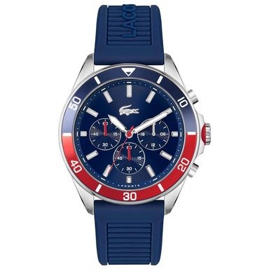 RELOJ HOMBRE ANÁLOGO LACOSTE TIEBREAKER 2011154 CRONÓMETRO CORREA SILICONA AZUL