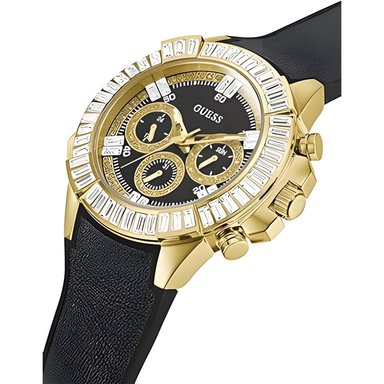 RELOJ GUESS FLEX HOMBRE ANÁLOGO GW0447G2 MULTIFUNCIONAL ACERO DORADO CORREA DE SILICONA NEGRO - 2