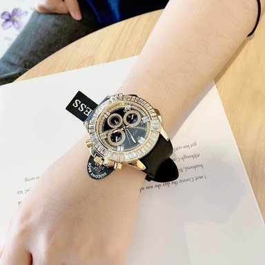 RELOJ GUESS FLEX HOMBRE ANÁLOGO GW0447G2 MULTIFUNCIONAL ACERO DORADO CORREA DE SILICONA NEGRO - 6