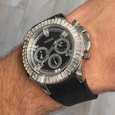 RELOJ GUESS FLEX HOMBRE ANÁLOGO GW0447G1 MULTIFUNCIONAL ACERO INOXIDABLE CORREA DE SILICONA NEGRO - 3