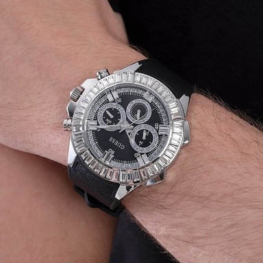 RELOJ GUESS FLEX HOMBRE ANÁLOGO GW0447G1 MULTIFUNCIONAL ACERO INOXIDABLE CORREA DE SILICONA NEGRO - 5