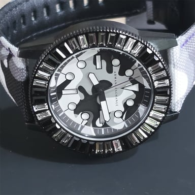 RELOJ ARMANI EXCHANGE AX1856 PARA HOMBRE ACERO INOXIDABLE CORREA DE CUERO Y NYLON CAMUFLADO - 3