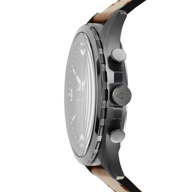 RELOJ HOMBRE ANÁLOGO FOSSIL FORRESTER FS5815 FECHA CRONOMETRO ACERO INOXIDABLE GUNMETAL CORREA DE CUERO MARRON - 5