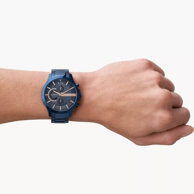 RELOJ HOMBRE ANÁLOGO ARMANI EXCHANGE HAMPTON AX2430 CRONÓMETRO ACERO INOXIDABLE AZUL - 4